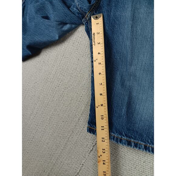 Levis 569 Denim Shorts Mens 38 Blue Wash Fade Loose Street Skate - Picture 11 of 14